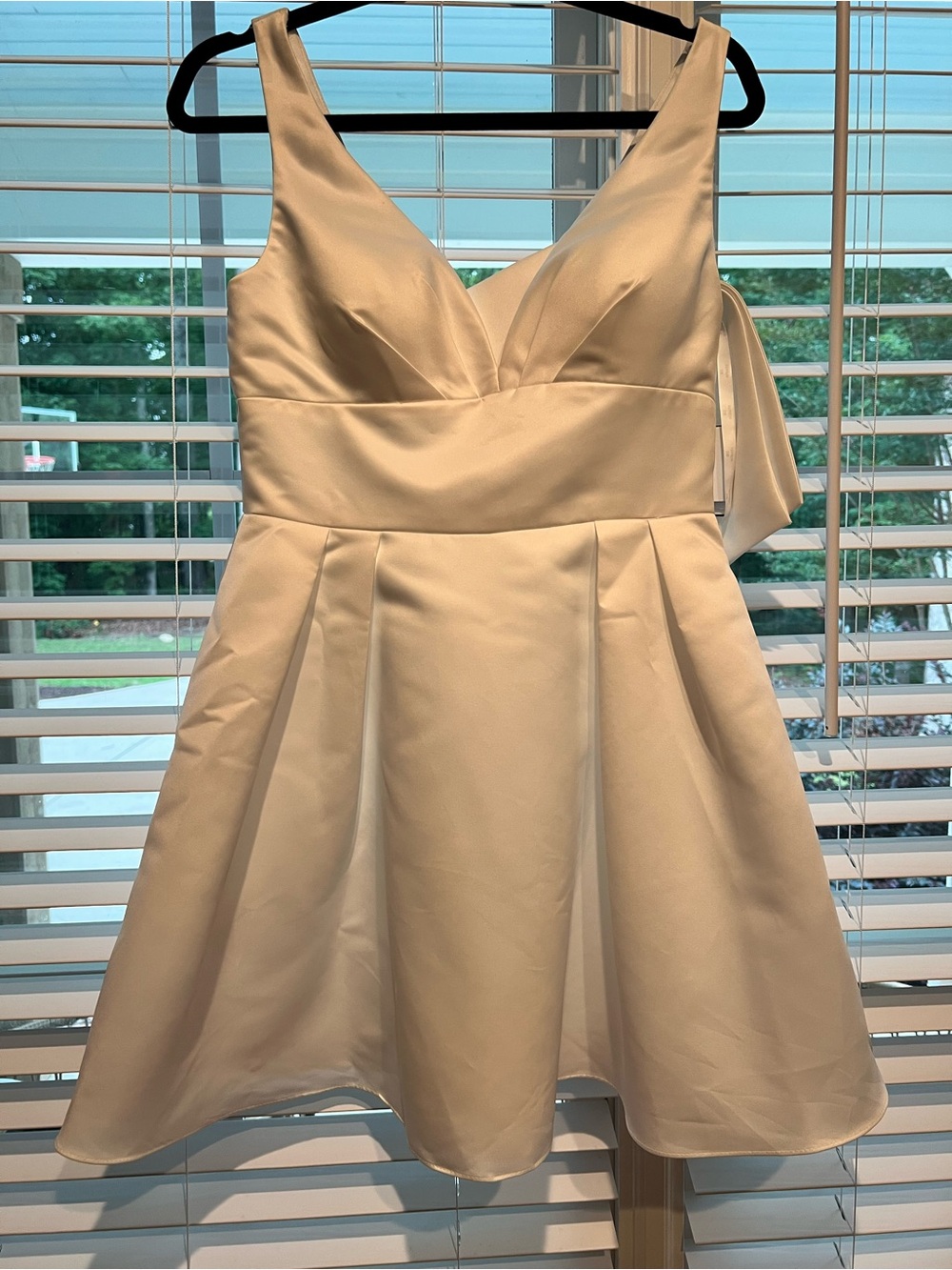 David's Bridal - Never Worn with Tags - White Silk Mini Dress